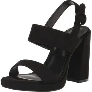Madden Girl Black Women's Chunky Heel Platform Sandals